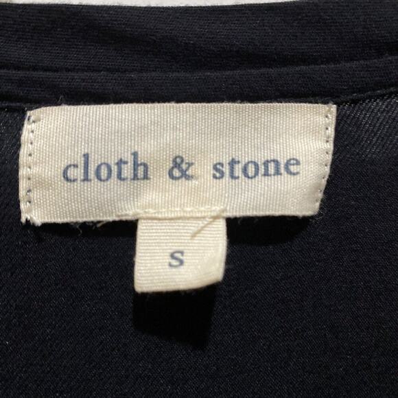 Anthropologie Cloth & Stone Justine Dress Black Rayon Tee Shirt Style Size Small - Picture 4 of 10